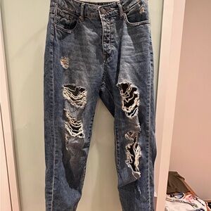 DL1961 Distressed Boyfriend Jeans Size 27 Ripped Denim